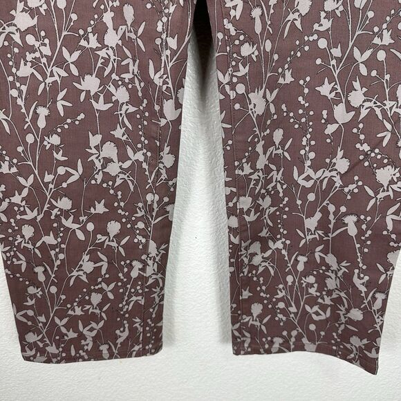 LOGO Lori Goldstein Jeans Women Size 20W Taupe Floral Stretch Twill Straight - Picture 5 of 11